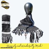 Handmade Crochet Black and Grey Scarf KCAFC0051