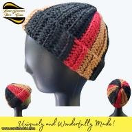 Toast, Black, and Burgundy Color Hat KCAFC0023