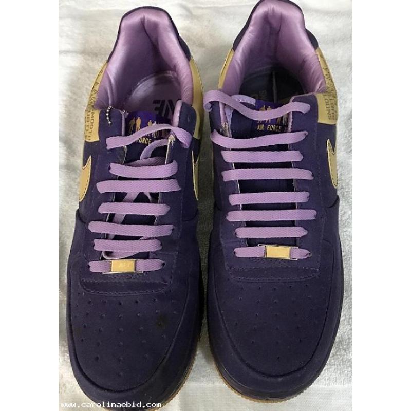 Purple and Gold NIKE Basketball Shoes