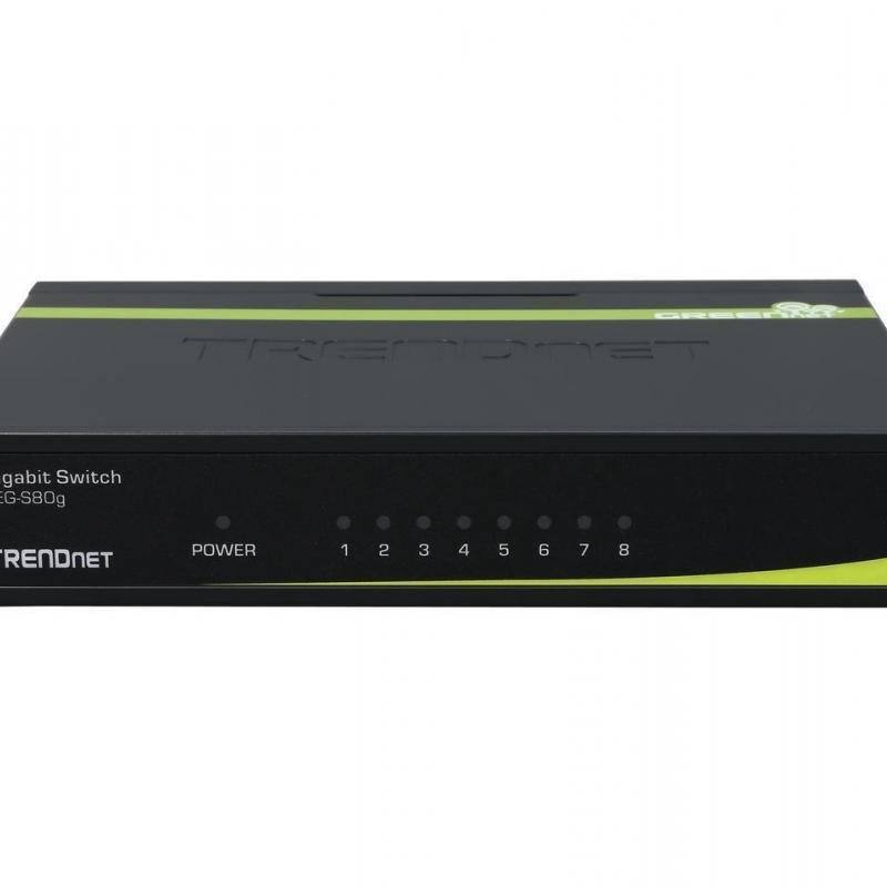 TRENDnet 8-Port Unmanaged Gigabit GREENnet Desktop Metal Switch, Ethernet Splitter