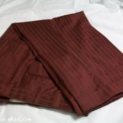 Three piece Burgundy Suit With Grey Pin Strip